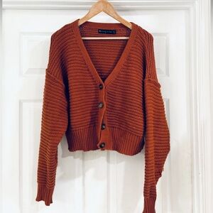 Fashion to Figure Burnt Orange women’s Cardigan Sweater size 2